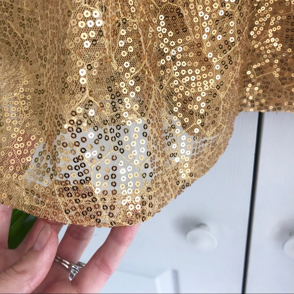 Bebe Gold Sequined Dress - Picture 4 of 8
